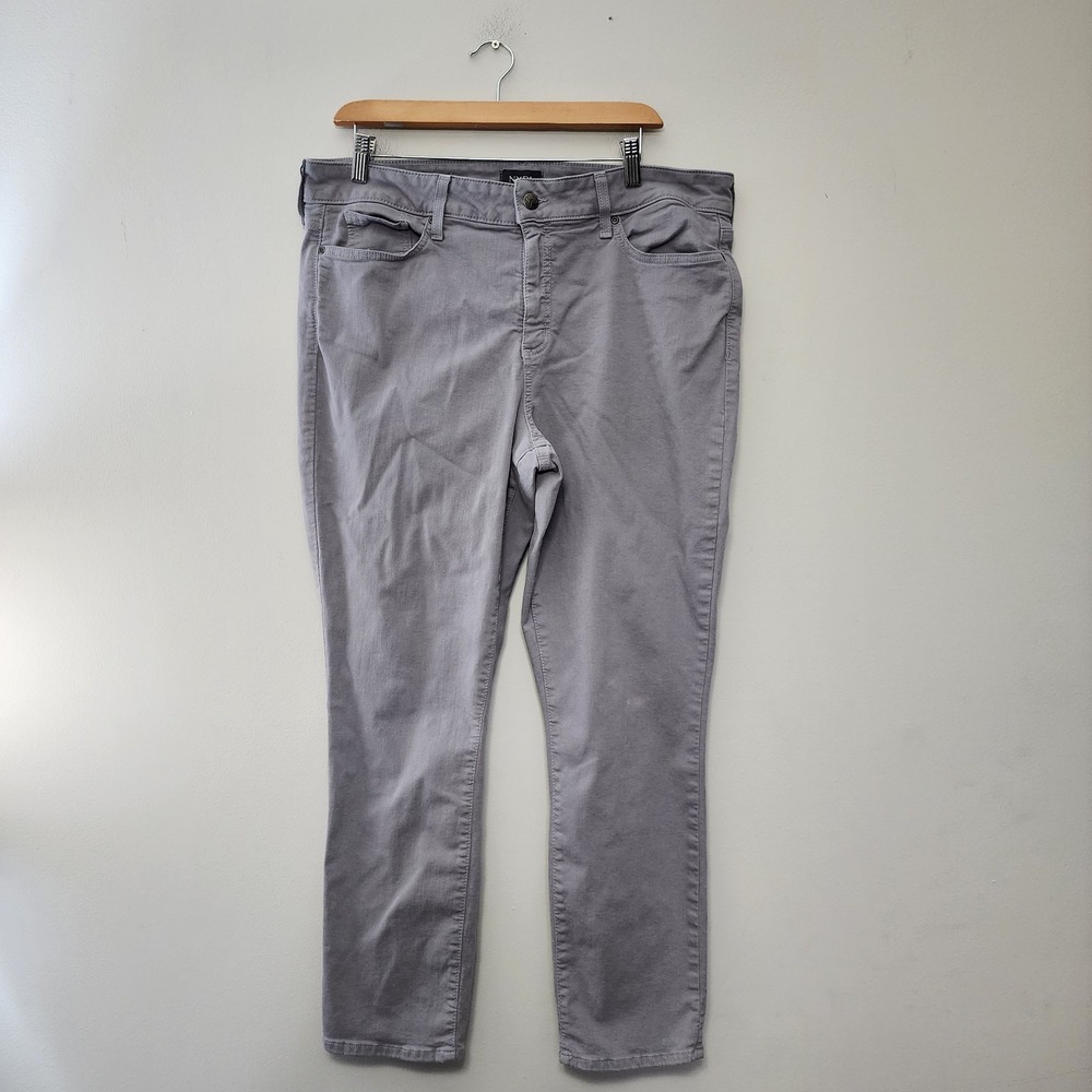 NYDJ Alina Ankle Jeans Womens 16 Lift Tuck Mid Rise Stretch Gray Pants